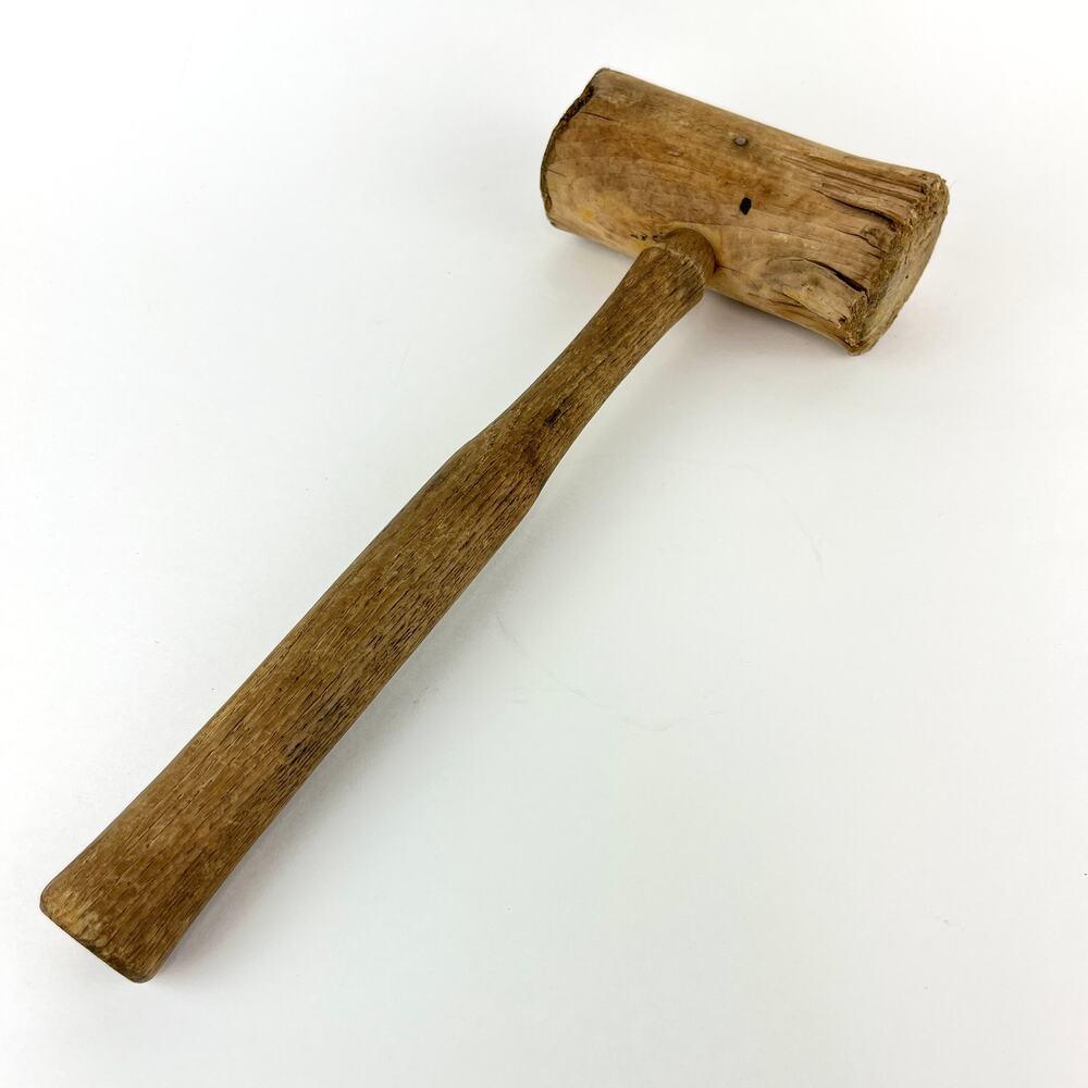Vintage Wood Mallet Folk Art Gardening Tool